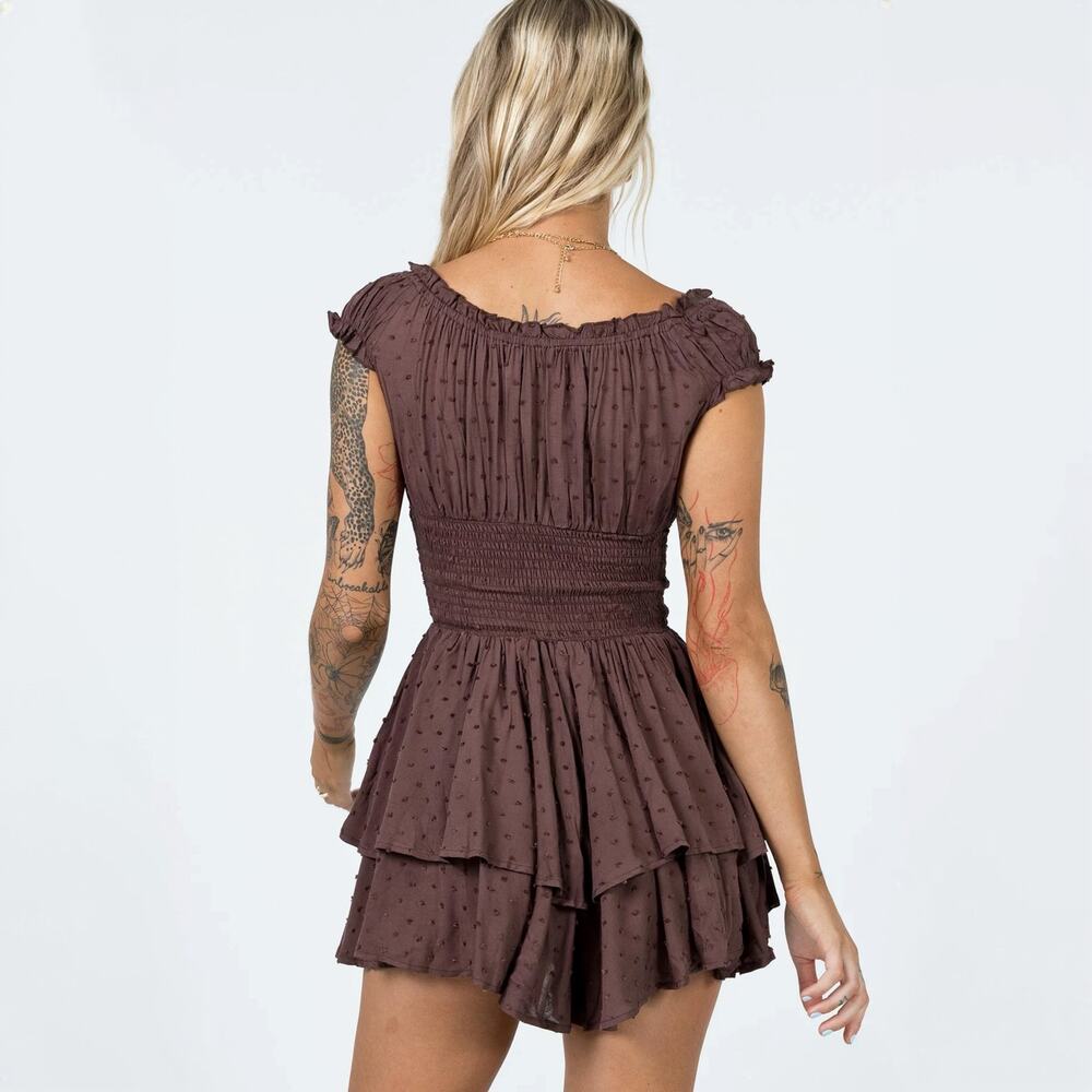 Princess Polly The Love Galore Chocolate Brown Romper Sz 12 - Picture 2 of 8